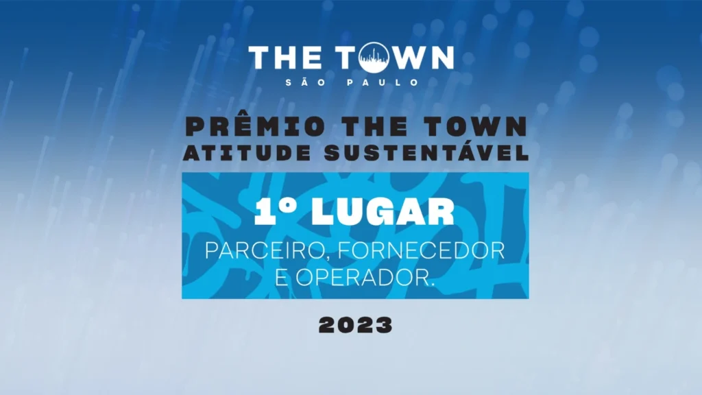 Apresentação da premiação recebida no evento The Town, 1º lugar na Atitude Sustentável.